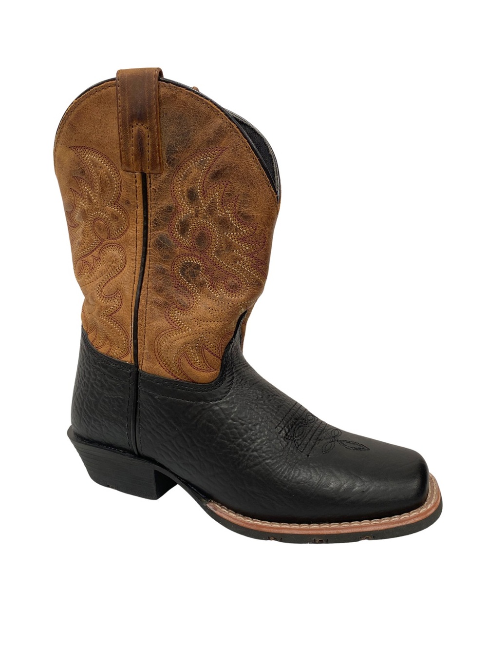 Dan Post Youth Cowboy Boots 4D Leather Western Square Toe Brown Black Unisex